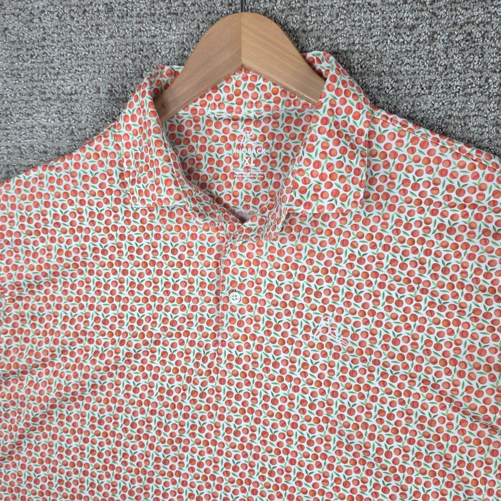 Rhoback Mens XL The Georgia Peach Performance Polo Shirt Short Sleeve Orange